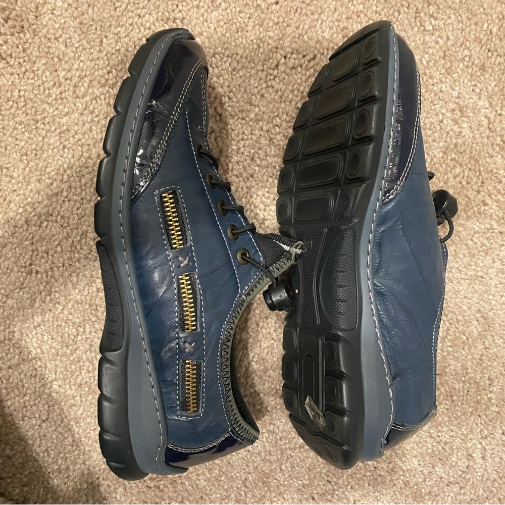 Spring Step Navy Blue Sneakers with Zipper Detail
